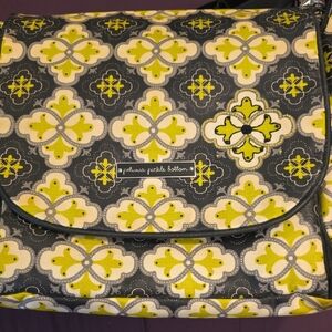 Petunia Pickle Bottom Floral Gray and Yellow Baby Bag
